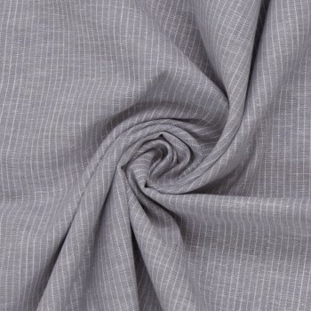 Leinen- Baumwoll Mischgewebe "Paul" hellgrau meliert gestreift